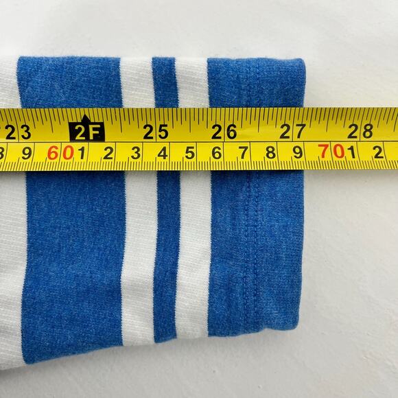 L.L. Bean Mens L Half Button Pullover Hoodie Blue White Striped Long Sleeve - Picture 11 of 11